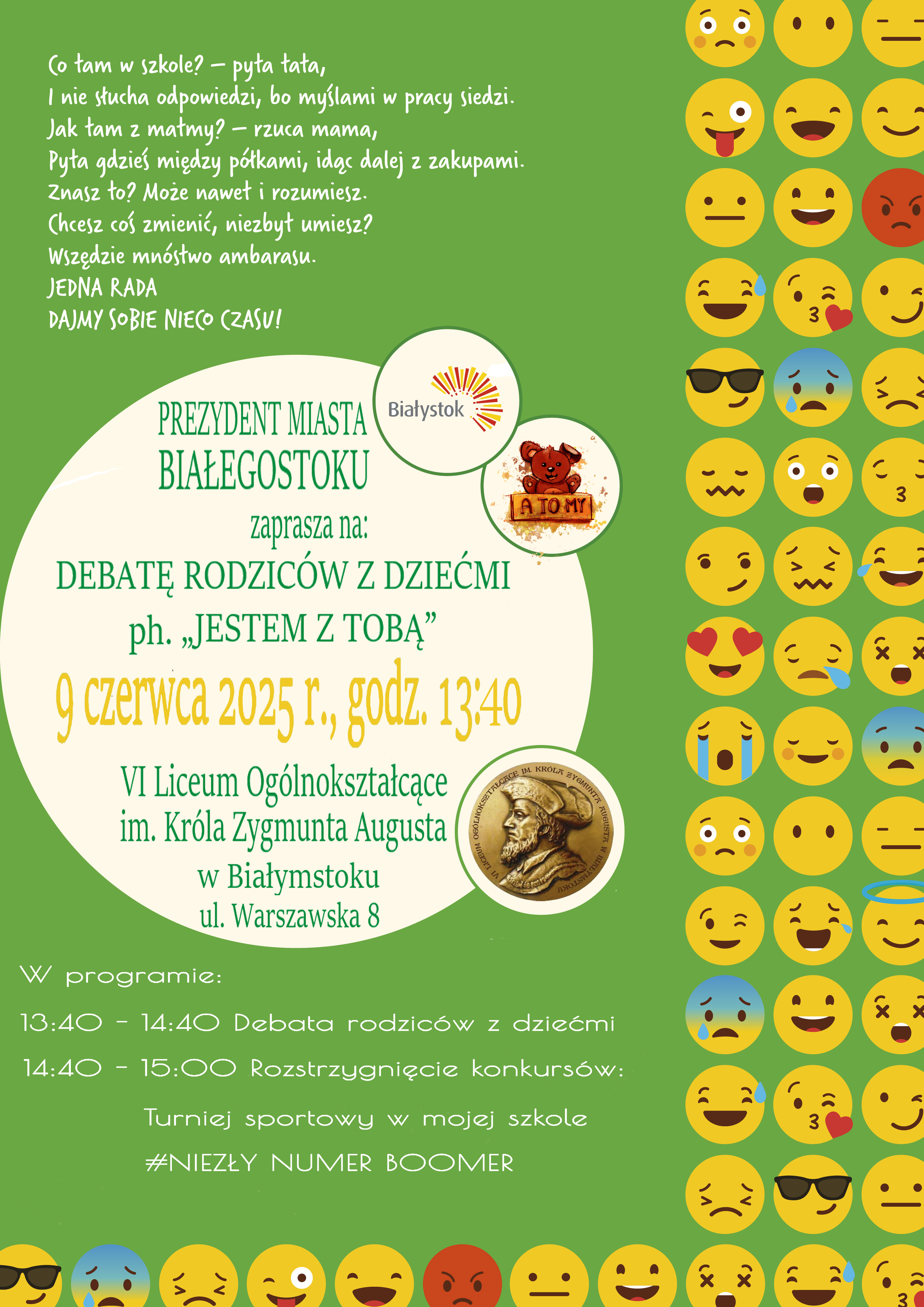 Zaproszenie Debata rodziców z dziećmi JESTEM Z TOBĄ.jpg